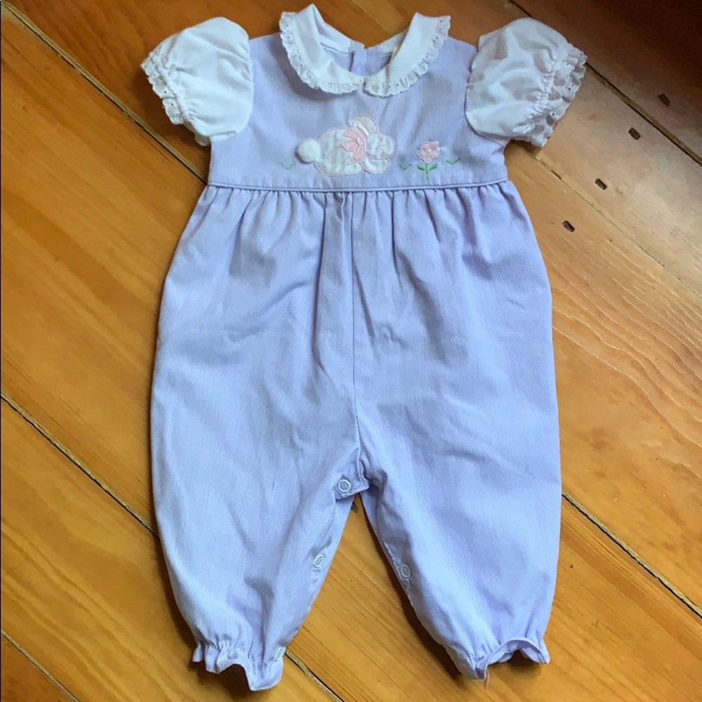 Vintage Bunny Romper in Purple